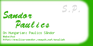 sandor paulics business card